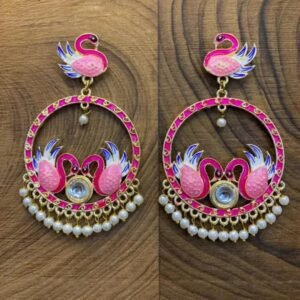 Fushia pink Swan genz jhumka