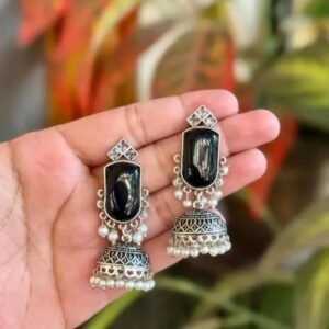 black oxidise small jhumka