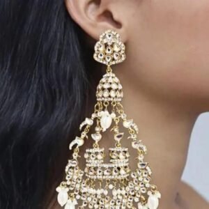 Big mandir gold white kundan